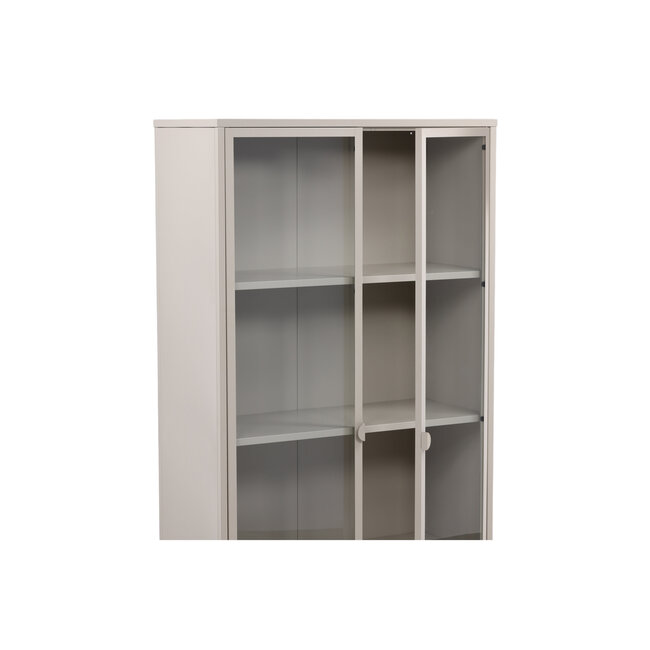 Vitrinen-Hochschrank Piring – Minimalistisches Design in Beige