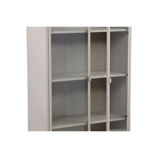 Vitrinen-Hochschrank Piring – Minimalistisches Design in Beige