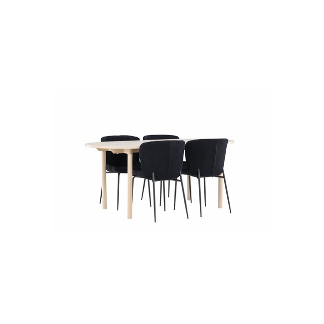 5-tlg. Andy Esstisch mit Modesto Esszimmerstuhl