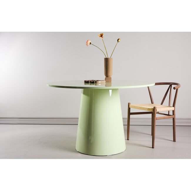 Runder Esstisch Lanzo Ø120 cm – Modern in Peach, Green, Mocca, Braun & Whitewash