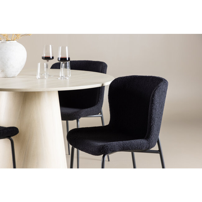 5-tlg. Essgruppe Lanzo Esstisch mit Modesto Esszimmerstuhl