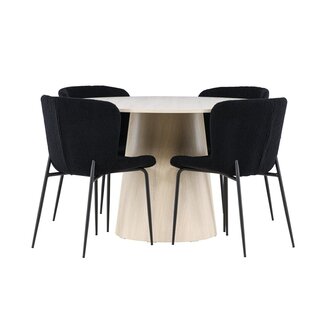 Venture Home 5-tlg. Essgruppe Lanzo Esstisch mit Modesto Esszimmerstuhl