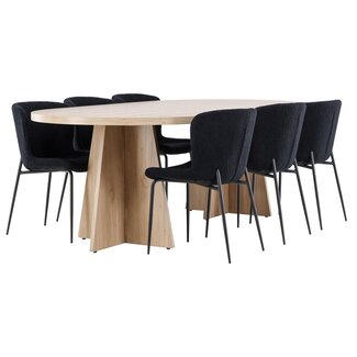 Venture Home 7-tlg. Bootcut Esstisch mit Modesto Esszimmerstuhl