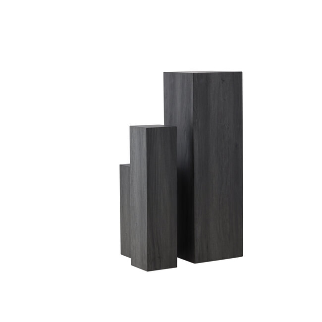 3-tlg. Beistelltisch-Set Ramsvik – Podeste Schwarz