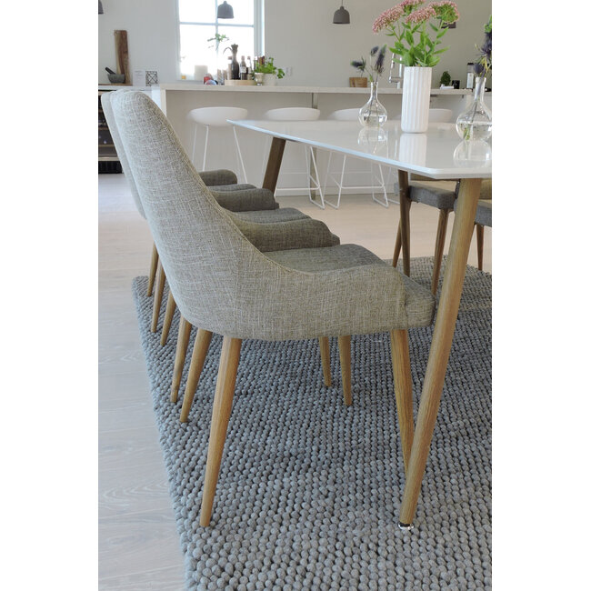 7-tlg. Esszimmer-Set Polar mit Stühlen Plaza