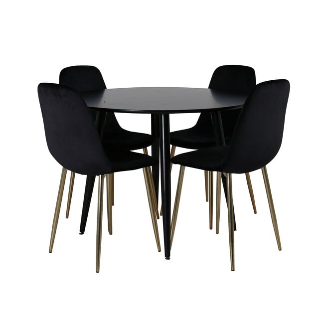 5-tlg. Esszimmer-Set Plaza mit Stühlen Polar