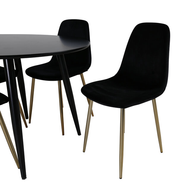 5-tlg. Esszimmer-Set Plaza mit Stühlen Polar