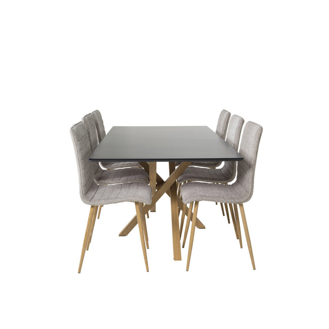 7-tlg. Esszimmer-Set Piazza mit Stühlen Windu