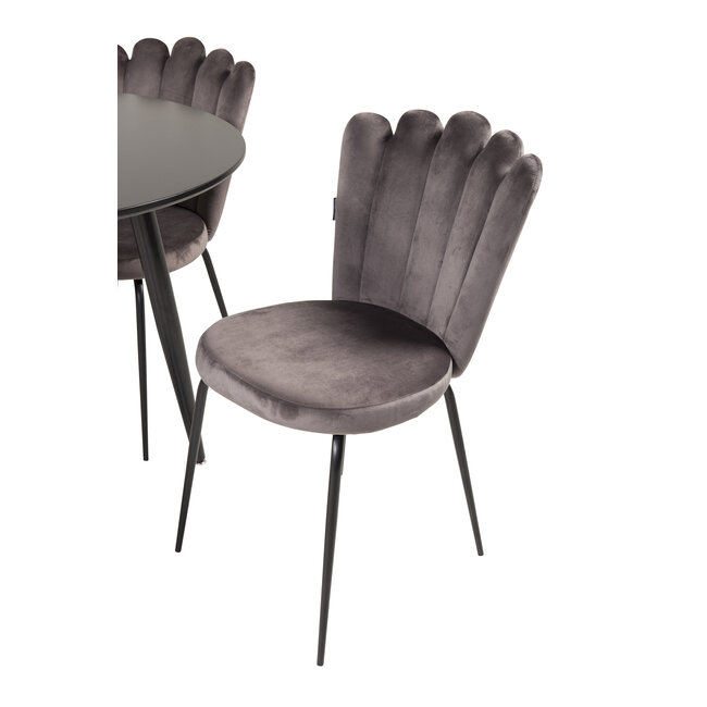 5-tlg. Esszimmer-Set Plaza mit Stühlen Limhamn Grau