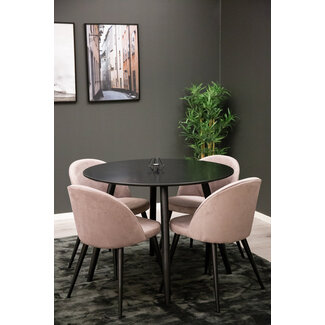 Venture Home 5-tlg. Esszimmer-Set Plaza mit Stühlen Velvet Pink