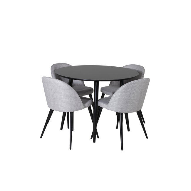 5-tlg. Esszimmer-Set Plaza mit Stühlen Velvet