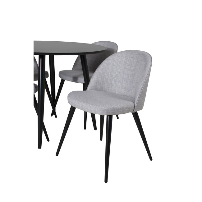 5-tlg. Esszimmer-Set Plaza mit Stühlen Velvet