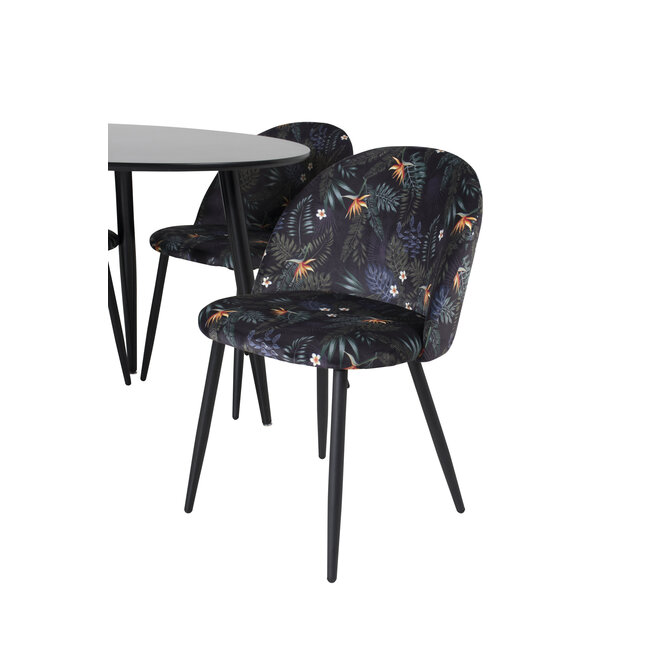 5-tlg. Esszimmer-Set Plaza mit Stühlen Velvet