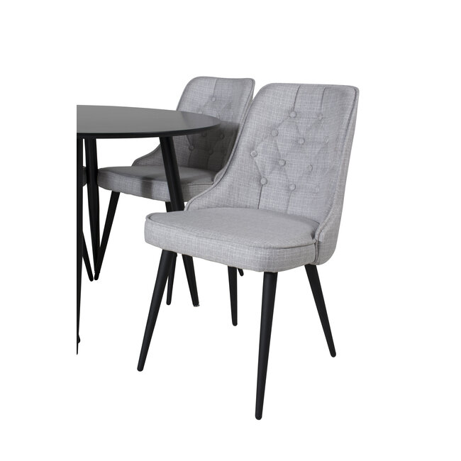 5-tlg. Esszimmer-Set Plaza mit Stühlen Velvet Deluxe