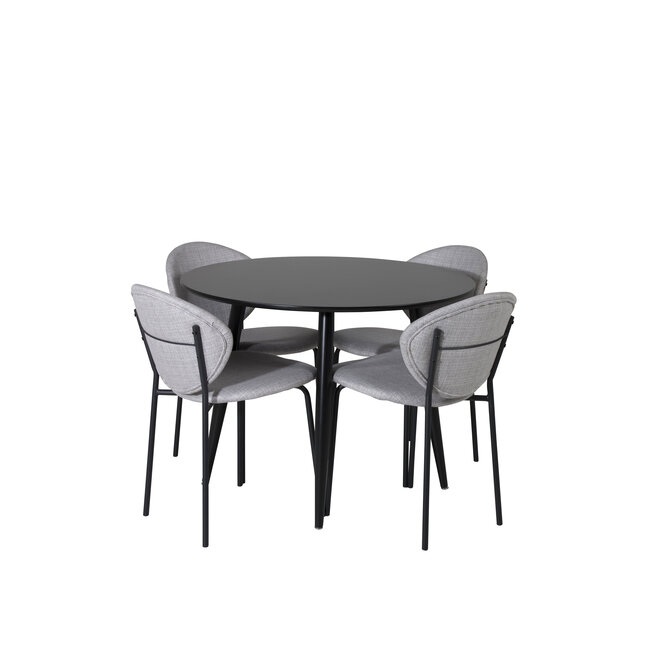 5-tlg. Esszimmer-Set Plaza mit Stühlen Vault