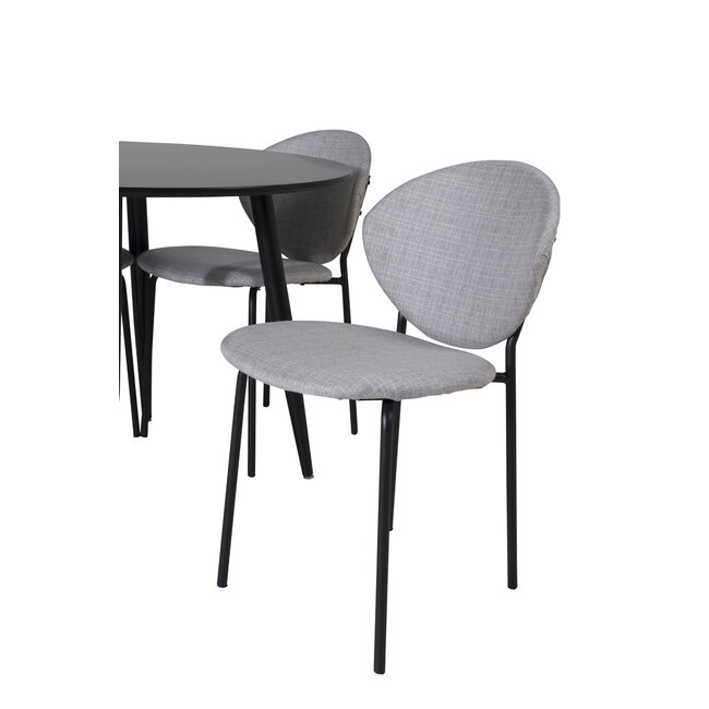 5-tlg. Esszimmer-Set Plaza mit Stühlen Vault