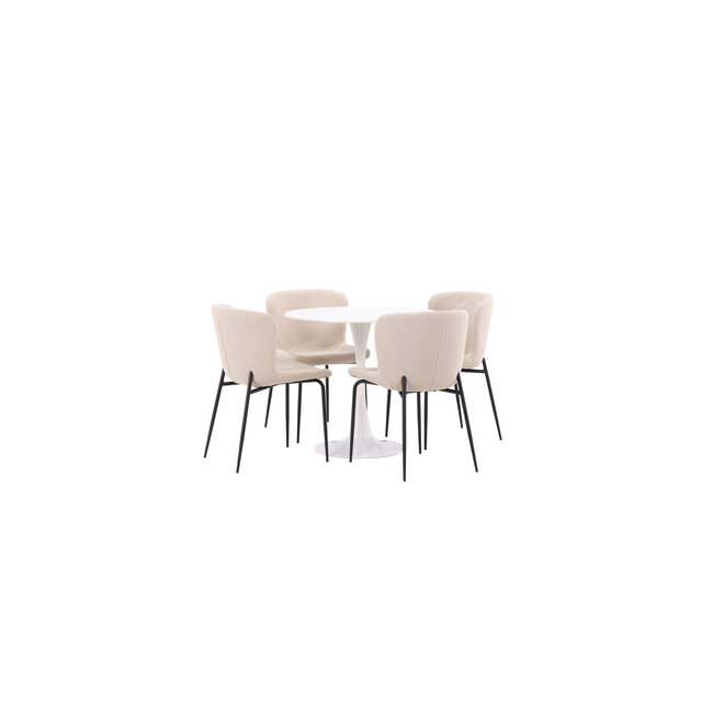 5-tlg. Esszimmer-Set Hamden mit 4 Stühlen Modesto