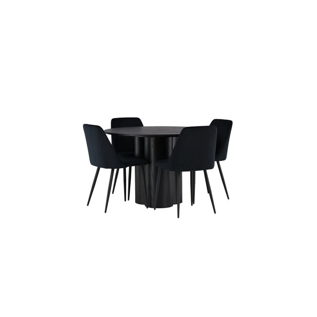 5-tlg. Esszimmer-Set Olivia mit Stühlen Night