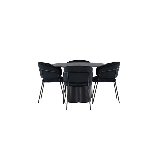 5-tlg. Esszimmer-Set Olivia mit Stühlen Selma