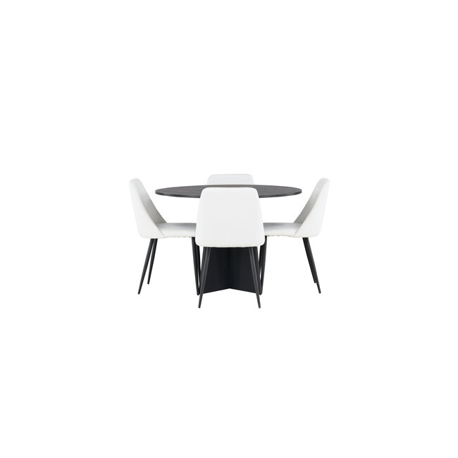 5-tlg. Esszimmer-Set Bootcut mit Stühlen Night