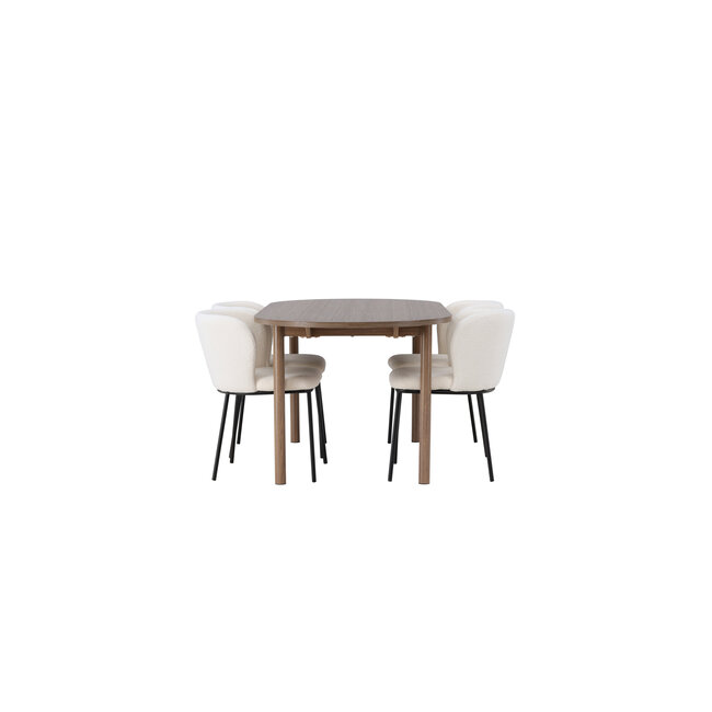 5-tlg. Esszimmer-Set Andy mit Stühlen Edina