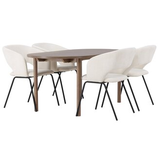 Venture Home 5-tlg. Esszimmer-Set Andy mit Stühlen Day