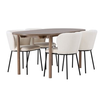 5-tlg. Esszimmer-Set Andy mit Stühlen Edina