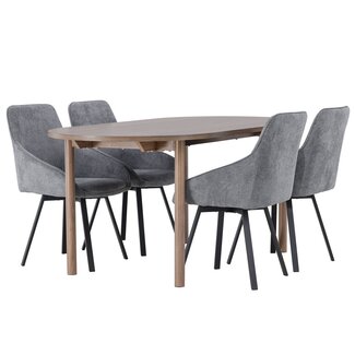 Venture Home 5-tlg. Esszimmer-Set Andy mit Stühlen Rosie