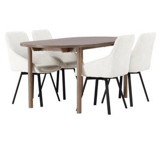 Venture Home 5-tlg. Esszimmer-Set Andy mit Stühlen Rosie