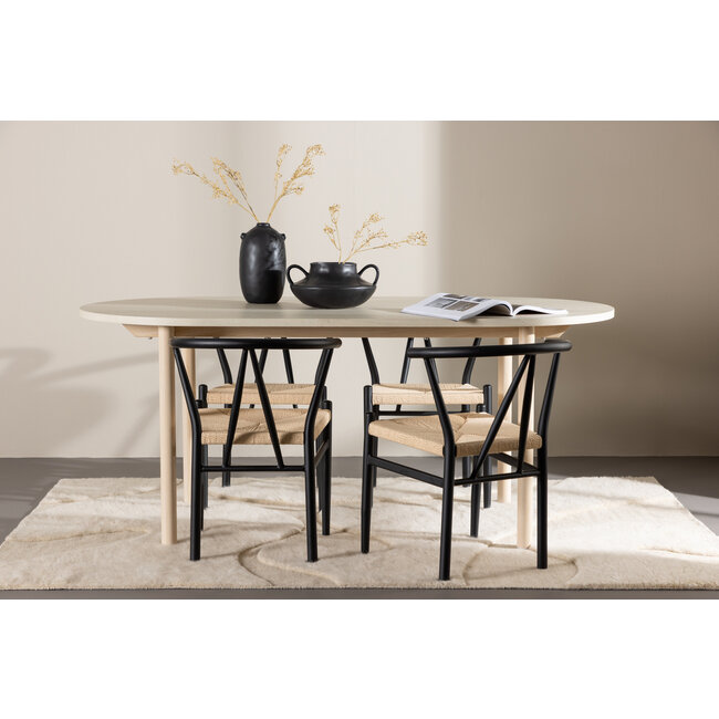 5-tlg. Andy Esstisch mit Alfons Esszimmerstuhl