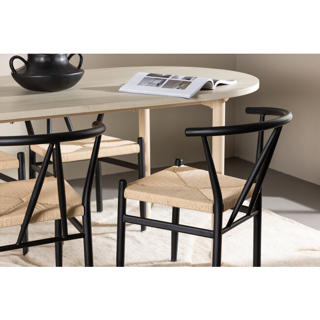 5-tlg. Andy Esstisch mit Alfons Esszimmerstuhl