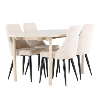 Venture Home 5-tlg. Andy Esstisch mit Leone Esszimmerstuhl