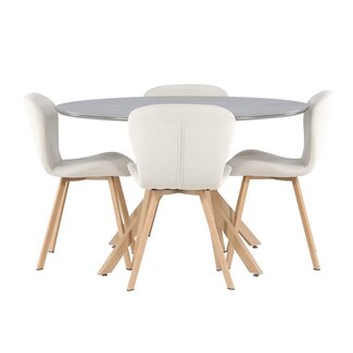 Venture Home 5-tlg. Esszimmer-Set Piazza mit Stühlen Lilja