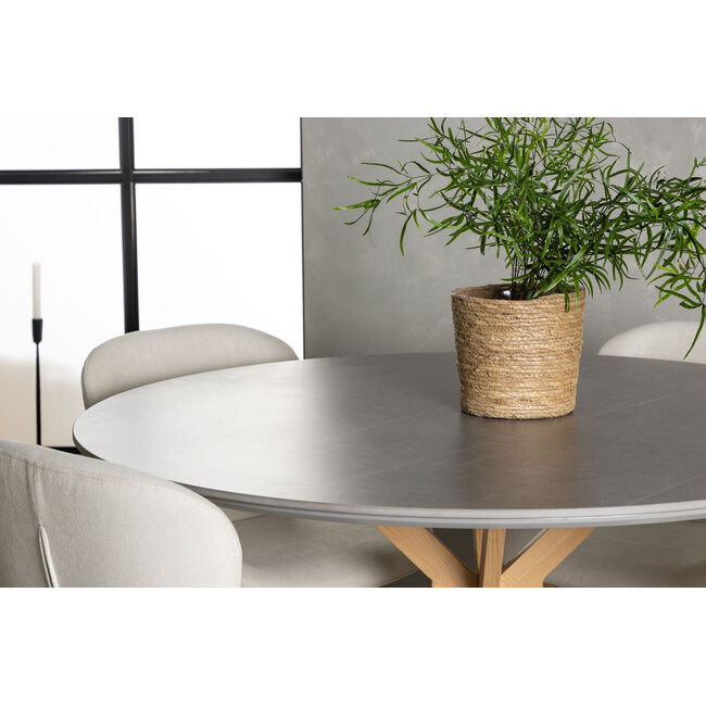 5-tlg. Esszimmer-Set Piazza mit Stühlen Lilja