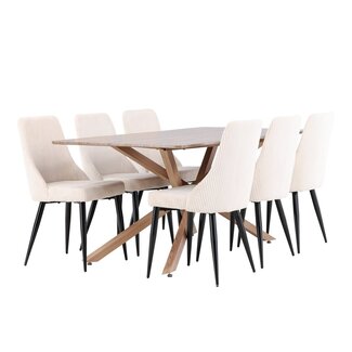 Venture Home 7-tlg. Piazza Esstisch mit Leone Esszimmerstuhl