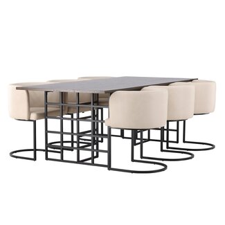 Venture Home 7-tlg. Esszimmer-Set Ystad mit Stühlen Simrishamn