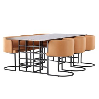 Venture Home 7-tlg. Esszimmer-Set Ystad mit Stühlen Simrishamn