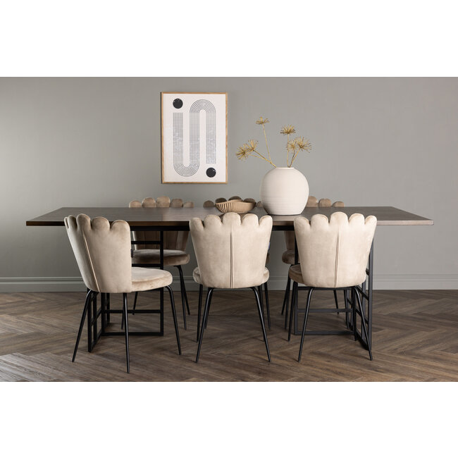 7-tlg. Esszimmer-Set Ystad mit Stühlen Limhamn