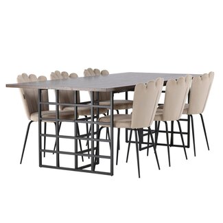 Venture Home 7-tlg. Esszimmer-Set Ystad mit Stühlen Limhamn