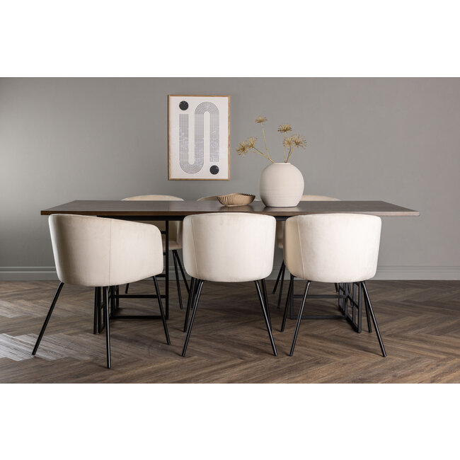 7-tlg. Esszimmer-Set Ystad mit Stühlen Berit