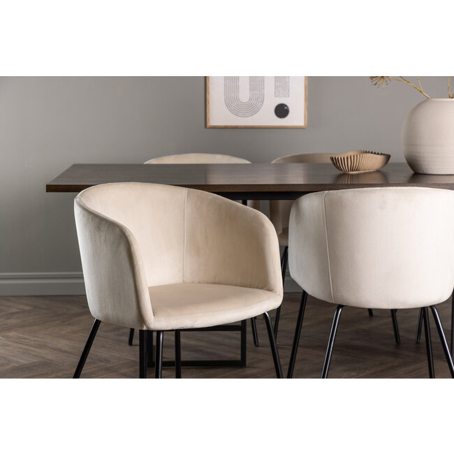 7-tlg. Esszimmer-Set Ystad mit Stühlen Berit