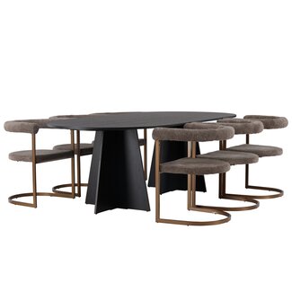 Venture Home 7-tlg. Esszimmer-Set Bootcut mit Stühlen Morning