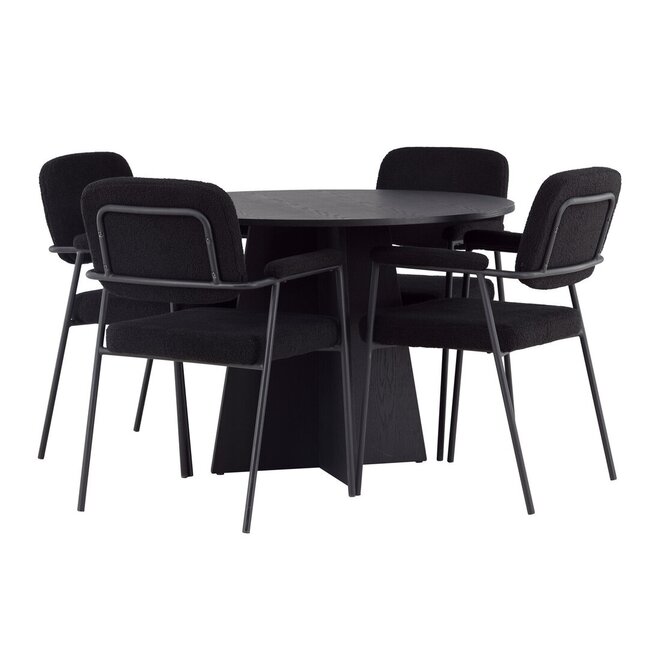 5-tlg. Esszimmer-Set Bootcut mit Stühlen Yesterday