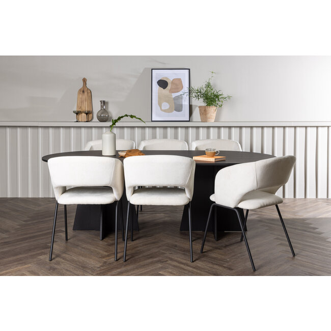 7-tlg. Esszimmer-Set Bootcut mit Stühlen Day