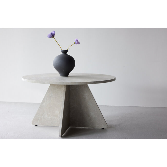 Runder Sofa-Tisch Bootcut Beige Ø80×45 cm