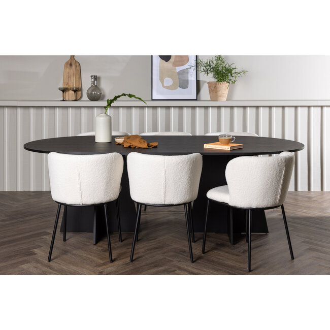 7-tlg. Esszimmer-Set Bootcut mit Stühlen Edina