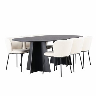 Venture Home 7-tlg. Esszimmer-Set Bootcut mit Stühlen Edina