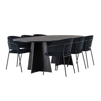 Venture Home 7-tlg. Esszimmer-Set Bootcut mit Stühlen Selma