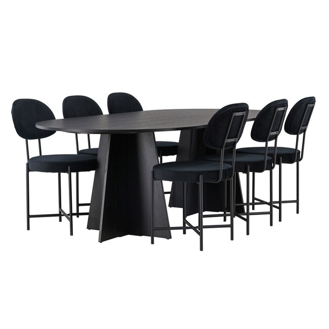 7-tlg. Esszimmer-Set Bootcut mit Stühlen Stella