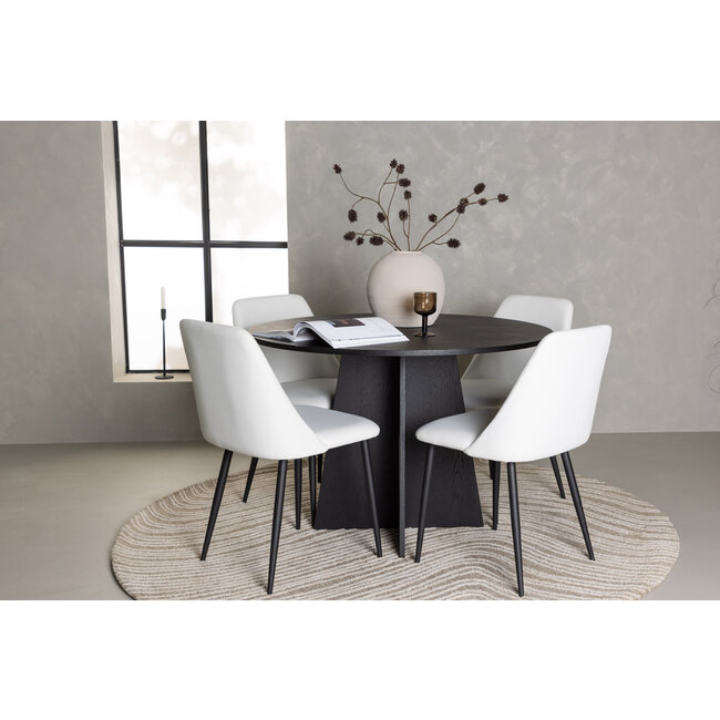 5-tlg. Esszimmer-Set Bootcut mit Stühlen Night